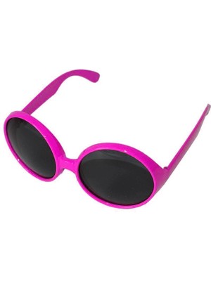 AyrStore Buğz Yuvarlak Yeşilçam 80 Li 90 Lı Yıllar Parti Gözlüğü Retro Pembe Renk