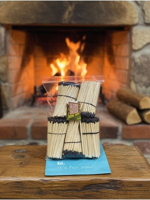 The Kibrit House  250GR Mum Yanı Konsept Lüks Siyah Renkli Şömine/puro Kibriti