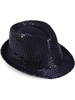 AyrStore Buğz Çocuk Boy Siyah Payetli Şapka Gösteri Şapkası Michael Jackson Şapkası 54 No