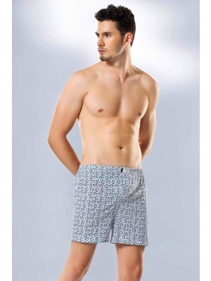 Aesco Erkek Penye Empirme Boxer Desenli - 1119A