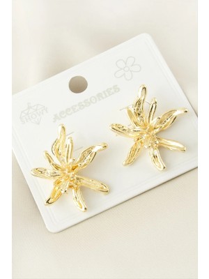 İlkyaz Fashion Orkide Metal Küpe