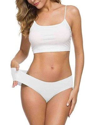 Aesco Kadın Dikişsiz Lazer Kesim Esnek Iz Yapmayan Külot Beyaz