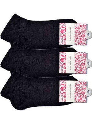 Aesco Siyah Kadın Bilek Çorap 3 Çift