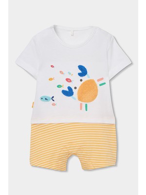 Boboli Yengeç Desenli Tulum 3-18 Ay Sarı