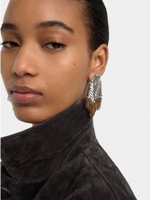 Parfois Saçaklı Maxi Elmas Şeklinde Küpe