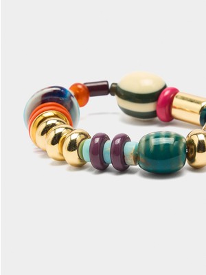 Parfois Taş ve Seramik Boncuklu Elastik Bileklik