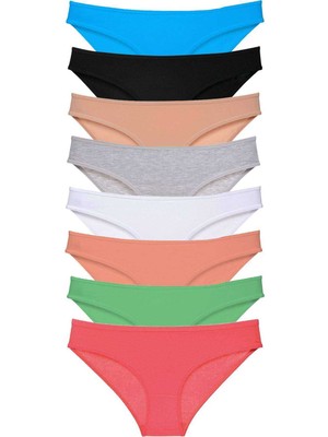 Aesco 8 Adet Süper Eko Set Likralı Kadın Slip Külot Set 7