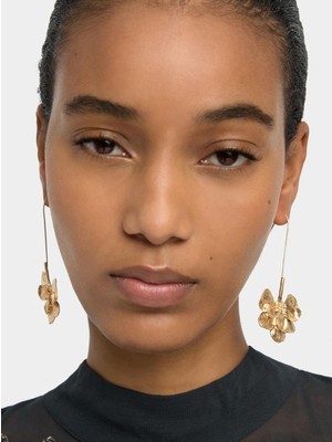 Parfois Çizgili Çiçekli Maxi Uzun Küpe