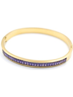 Aesco Baget Taşlı Bilezik - Mor