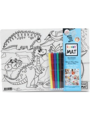 Aesco Funny Mat - Uzay ve Dinozorlar 6'lı Kalem Hediyeli 25 x 35 cm
