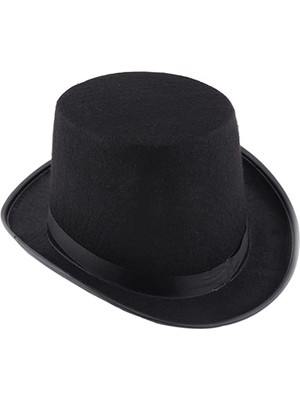 AyrStore Buğz Siyah Keçe Sihirbaz Fötr Şapka 12 cm