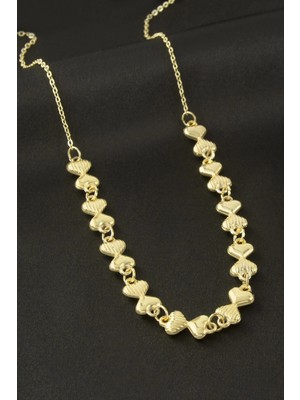 Zenvia Kalp Çizgili Şans Zincir Kolye