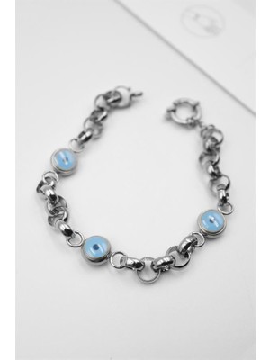 Aesco Nazar Boncuk Bileklik - Gümüş