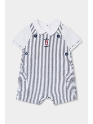 Boboli Çizgili Salopet Set 6-24 Ay Lacivert