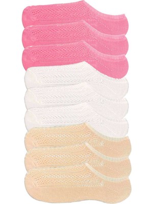 Aesco 9 Adet Kadın Sneaker Dantelli File Pamuklu Yumuşak Çorap