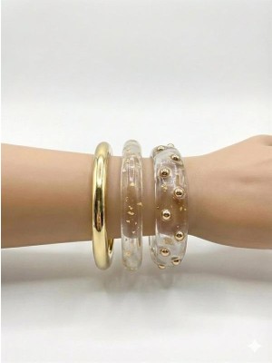 Aesco 3'lü Set Bilezik - Şeffaf