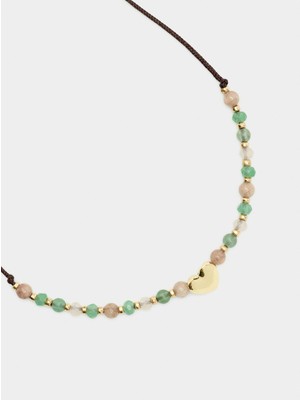 Parfois Kalp ve Taşlı Ayarlanabilir Kordon Bileklik