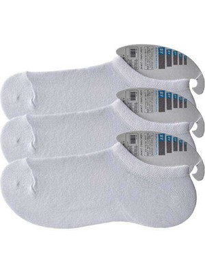 Aesco Beyaz Erkek Görünmez Çorap 3 Çift