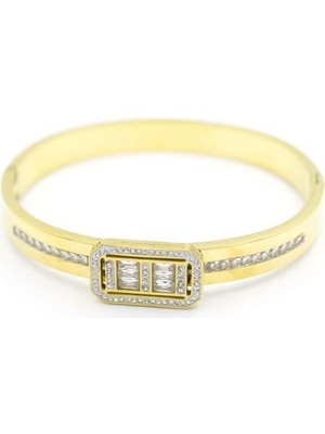 Aesco Baget Taşlı Bilezik - Altın