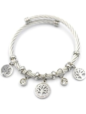 Aesco Hayat Ağacı Charm Bilezik - Gümüş