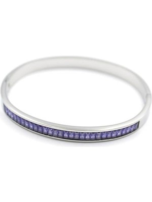 Aesco Baget Taşlı Bilezik - Mor