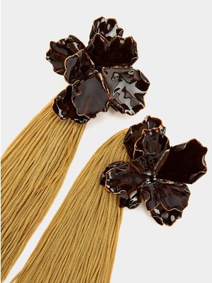 Parfois Saçaklı Maxi Çiçek Küpe