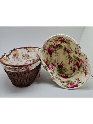 Aesco Kumaşlı Hasır Ekmek Sepeti Saplı Oval ROYALEKS-MTR-2003-51