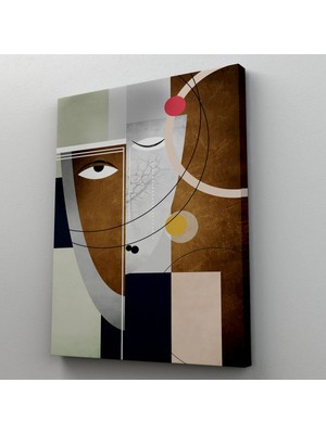 Beta Moda Hub Modern Soyut Geometri El Boyaması Güzel Yüz Kanvas Duvar Tablosu-