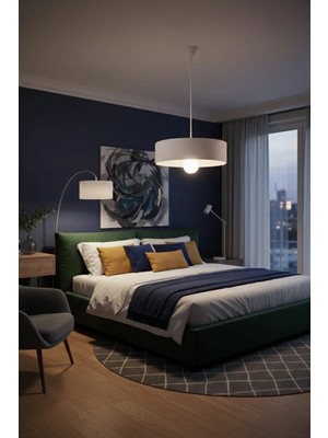 Beta Moda Hub Oval Lüks Beton Görünümlü Modern Avize Vegan Toz Tutmayan Salon, Mutfak, Oturma Odası