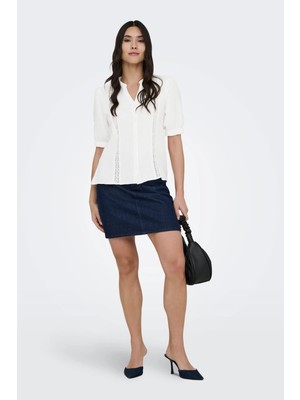 Only Jdytheıs Life Kadın 2/4 Kol Dantel Detaylı Dokuma Gömlek