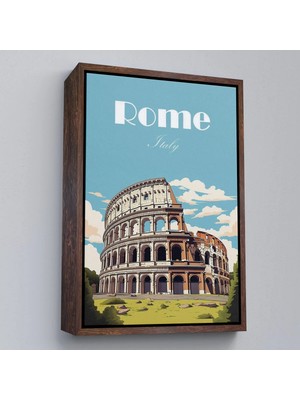 Beta Moda Hub Ahşap Çerçeveli Roma Italya Kolezyum Tablo-