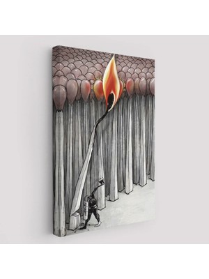 Beta Moda Hub Bütün Uyuyanları Uyandırmaya Bir Uyanık Yeter Sürreal Duvar Tablosu-