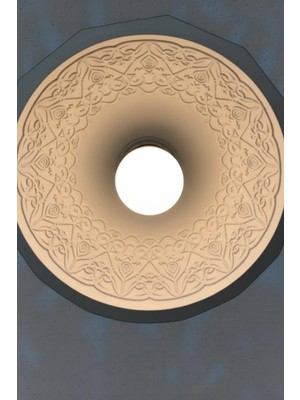 Beta Moda Hub Modern Mozaik Desen Özel Beton Görünümlü Doku E27İÇ Desenli Sarkıt Avize