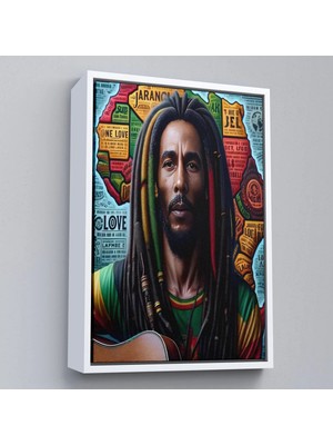 Beta Moda Hub Ahşap Çerçeveli Bob Marley Tablosu-