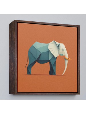 Beta Moda Hub Ahşap Çerçeveli Yapay Zeka Fil Tablosu-