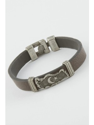 Aesco Ay Yıldız Suni Deri Bileklik