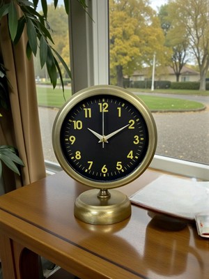 Epilons Mey Ithalat® Elegance 25 x 20 cm Eskitme Metal Masa Saati