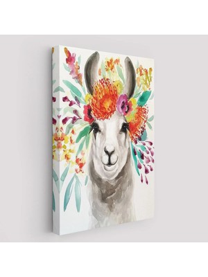 Beta Moda Hub Bahar Laması Suluboya Görünümlü Duvar Tablosu-