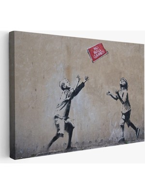 Beta Moda Hub Banksy Stencil'in Top Oyunları Yok Isimli Eseri Kanvas Tablo-