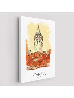 Beta Moda Hub Galata Kulesi Istanbul Dekoratif Kanvas Tablo-