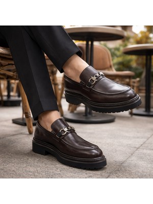 Kindep (Bozkaya) Içi Dışı Hakiki Deri Eva Hafif Taban Klasik Erkek Ayakkabı Kahve