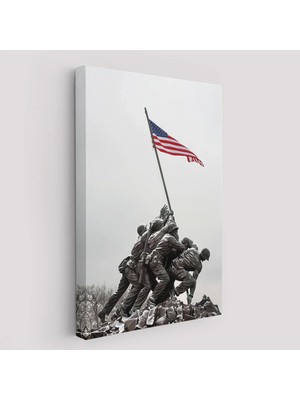 Beta Moda Hub Amerika Bayrağı Diken Askerler Dekoratif Duvar Tablosu-