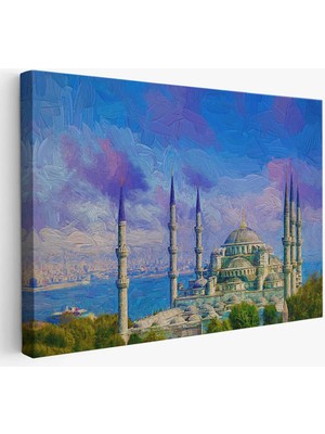 Beta Moda Hub Sultan Ahmet Camii Yağlıboya Görünüm Kanvas Duvar Tablosu-