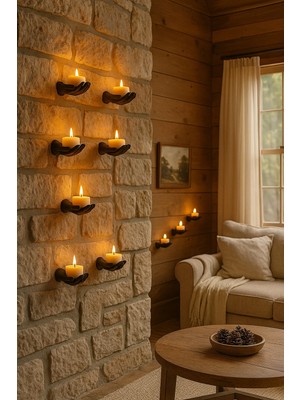 Beta Moda Hub 5’li El Figürlü Dekoratif Tealight Mumluk Seti Yapıştırılabilir Hediyelik Mumlar Dahil