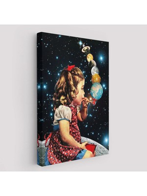 Beta Moda Hub Galaksiler Ile Oynayan Kız Çocuğu Tablosu-