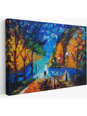 Beta Moda Hub Ormanda Gece Yürüyüsü Dekoratif Kanvas Duvar Tablosu-