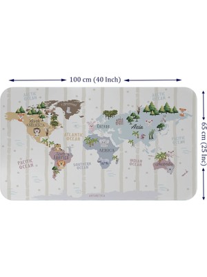 Beta Moda Hub Eğitici Dünya Haritası Dünya Atlası Çocuk ve Bebek Odası Duvar Sticker -60X105-3825