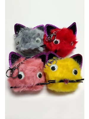 Aesco Kedi Tüylü Peluş Anahtarlık