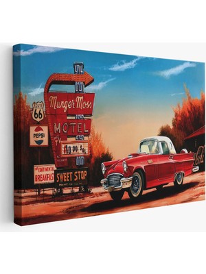 Beta Moda Hub Kırmızı Klasik Araba Tablosu-