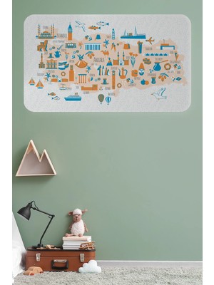 Beta Moda Hub Eğitici ve Öğretici Cocuk Odası Türkiye Haritası Duvar STICKER-85X130-3875